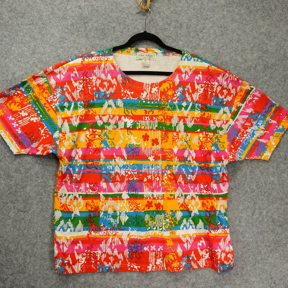 1980s Vintage Indie Beaded Shirt Womens 2X Plus Southwestern Kidcore LISA ASHLEY